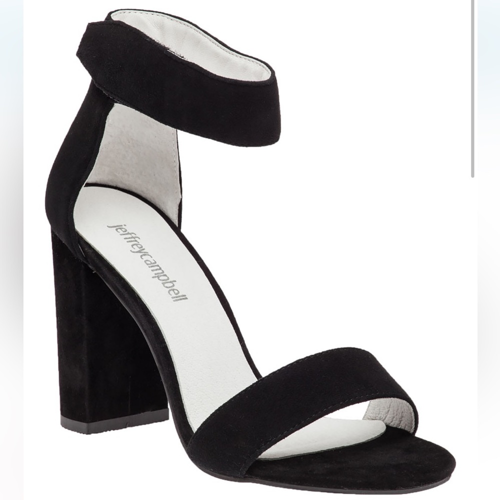 JEFFREY CAMPBELL LINDSAY SANDAL BLACK SUEDE